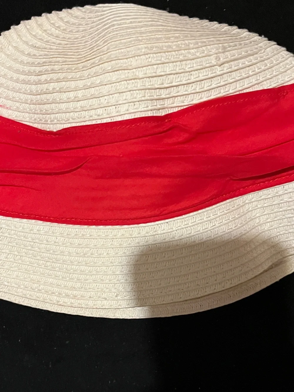 Janie and Jack Baby Toddler White Sun Hat Red Bow 12-24 Months Holiday